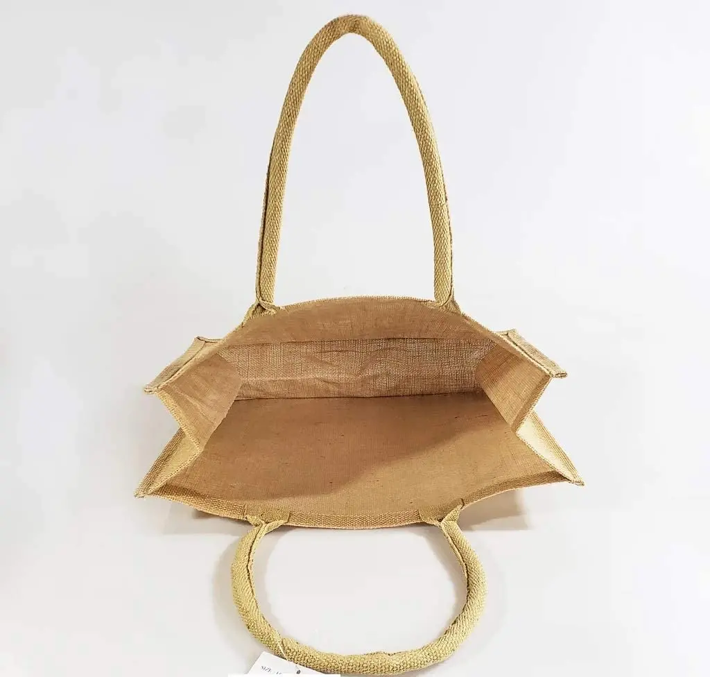 
Factory direct supply waterproof burlap eco-friendly reusable shopping tote jute shopping bag 