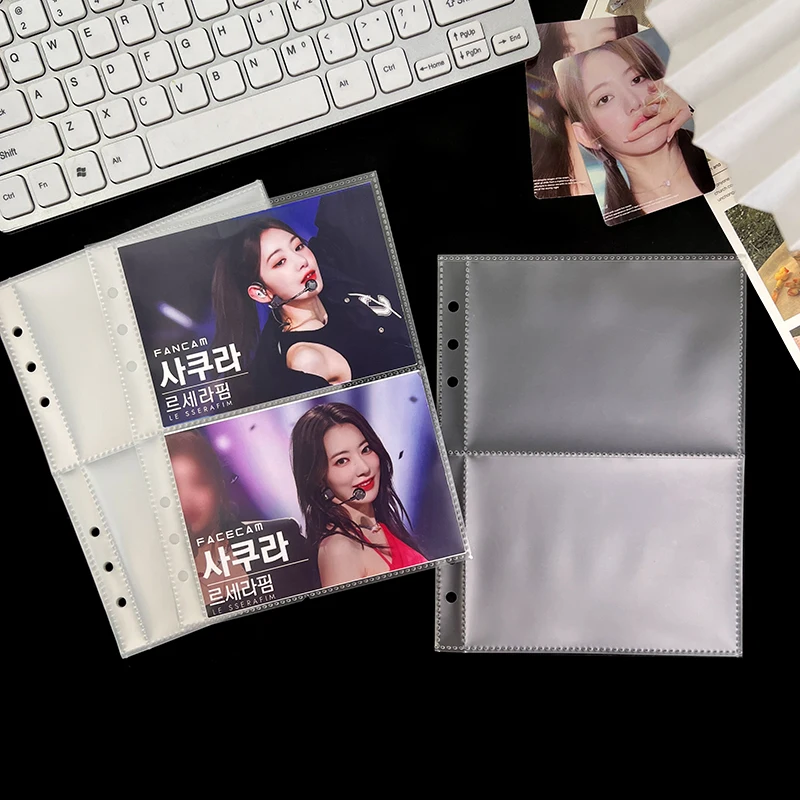 New style transparent frosted collecting photo sleeves a5 pp plastic 4 pockets 10 pages card photo binder card holder album book