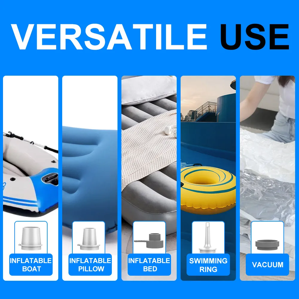 Rechargeable Portable USB-Cordless Camping Air Bed Pump Mini Electric Battery Inflator/Deflater With Camp Lantern