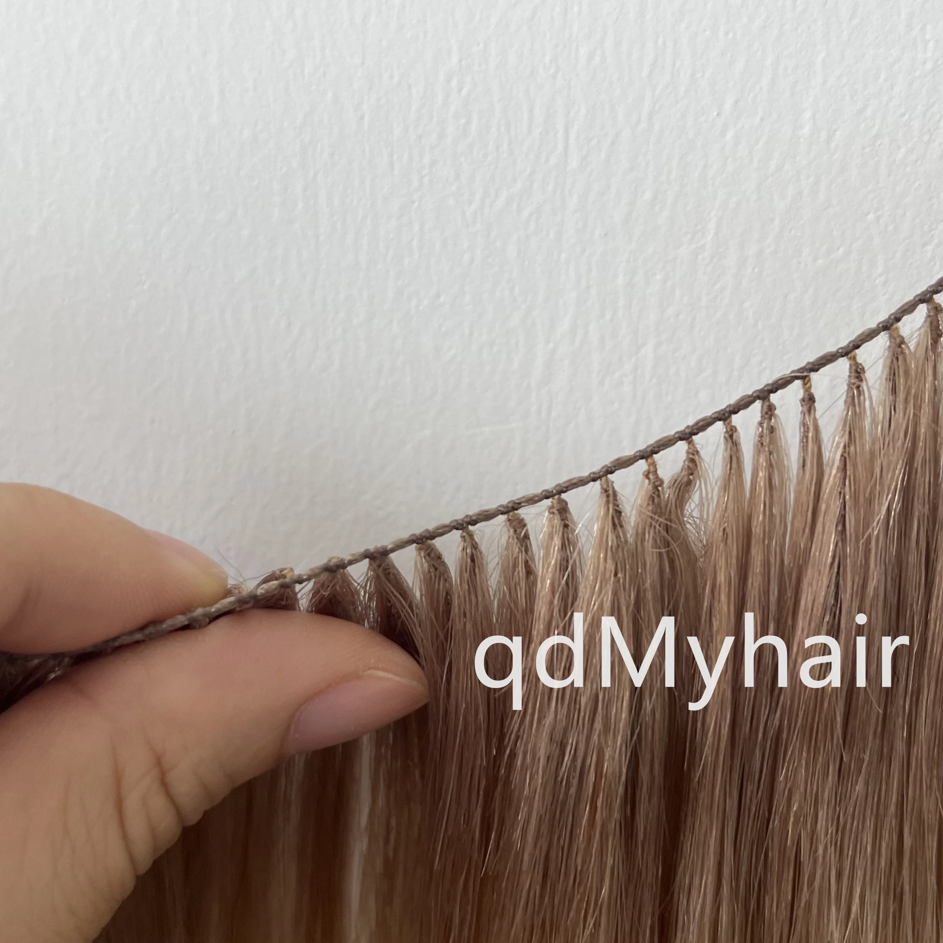 Pure Handmade 100% Virgin Unprocessed Human Hair Feathers Line Remi Tip Hair Extensions Curly