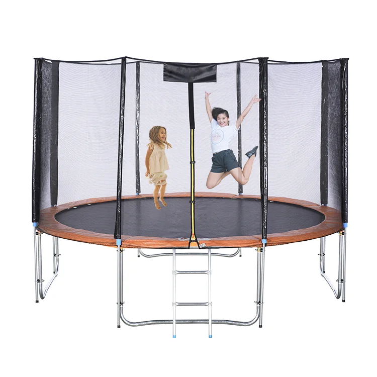 Zoshine 10ft 12ft Manufacturers Trampoline Large Outdoor Backyards Trampoline Fun Exercise with Orange Outside Net