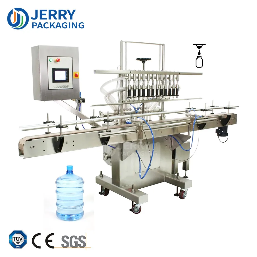 JERRYPACK JOF-8 Eight Nozzles Automatic Equal Level Overflow 5 Gallon Liquid Filling Machine