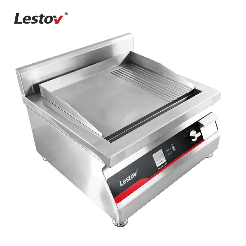 220V CE Verified Countertop Commercial Electric Induction Griddles Grills for Restaurant