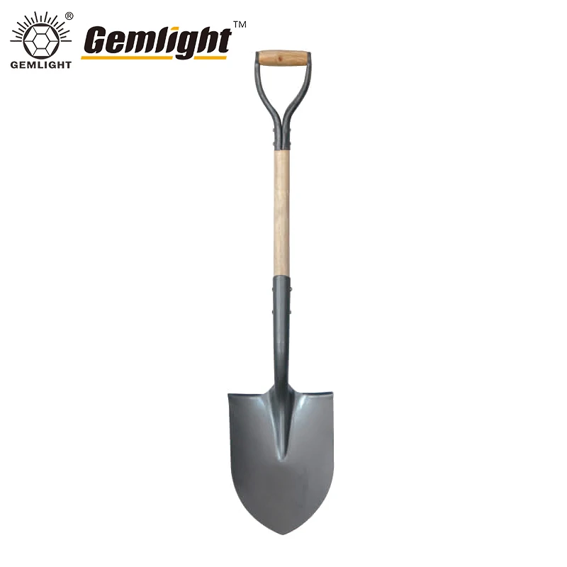 Factory Wholesale High Quality D-Grip Handle Farming Tools Fiberglass Round Point Shovel for Outdoor