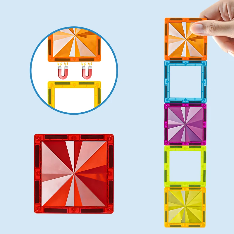 3D Construction Magnet Building Block Sets Educational DIY Plastic Tiles ABS Magnetic Tiles for Kids Certified by ASTM EN71 CPC