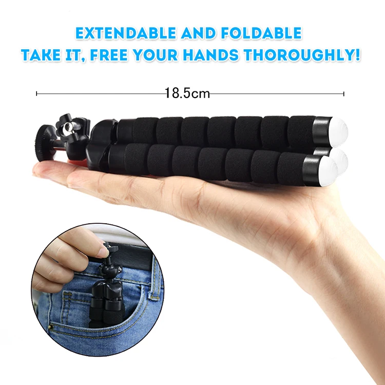 
Phone Camera Mini Tripod Mount With Wireless Control Flexible Sponge Octopus Stand For Smartphone Camera 