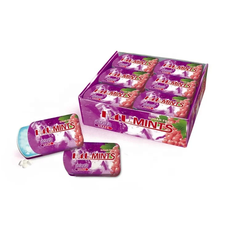 Candy Supplier Customized Healthy Low Calorie Snacks Assorted Fruit Flavored Sugar Free Mints Tins Hard Sour Candy