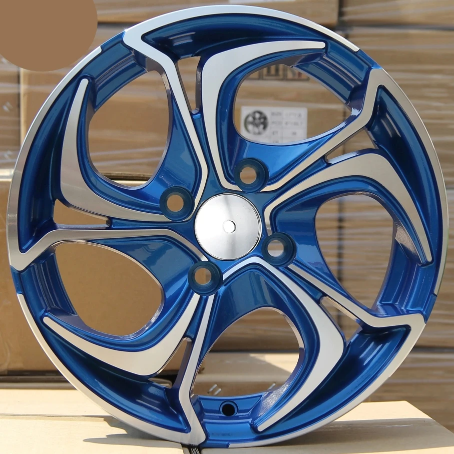 14 15 16 inch alloy wheel with pcd 100-114.3 tuning wheels black machine face JWL VIA TEST