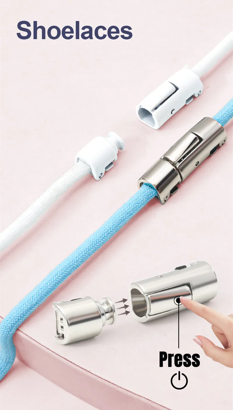 High Quality New No tie Shoelaces Round Elastic Shoe Laces For Kids and Adult Sneakers Shoelace Quick Easy lock Shoelaces