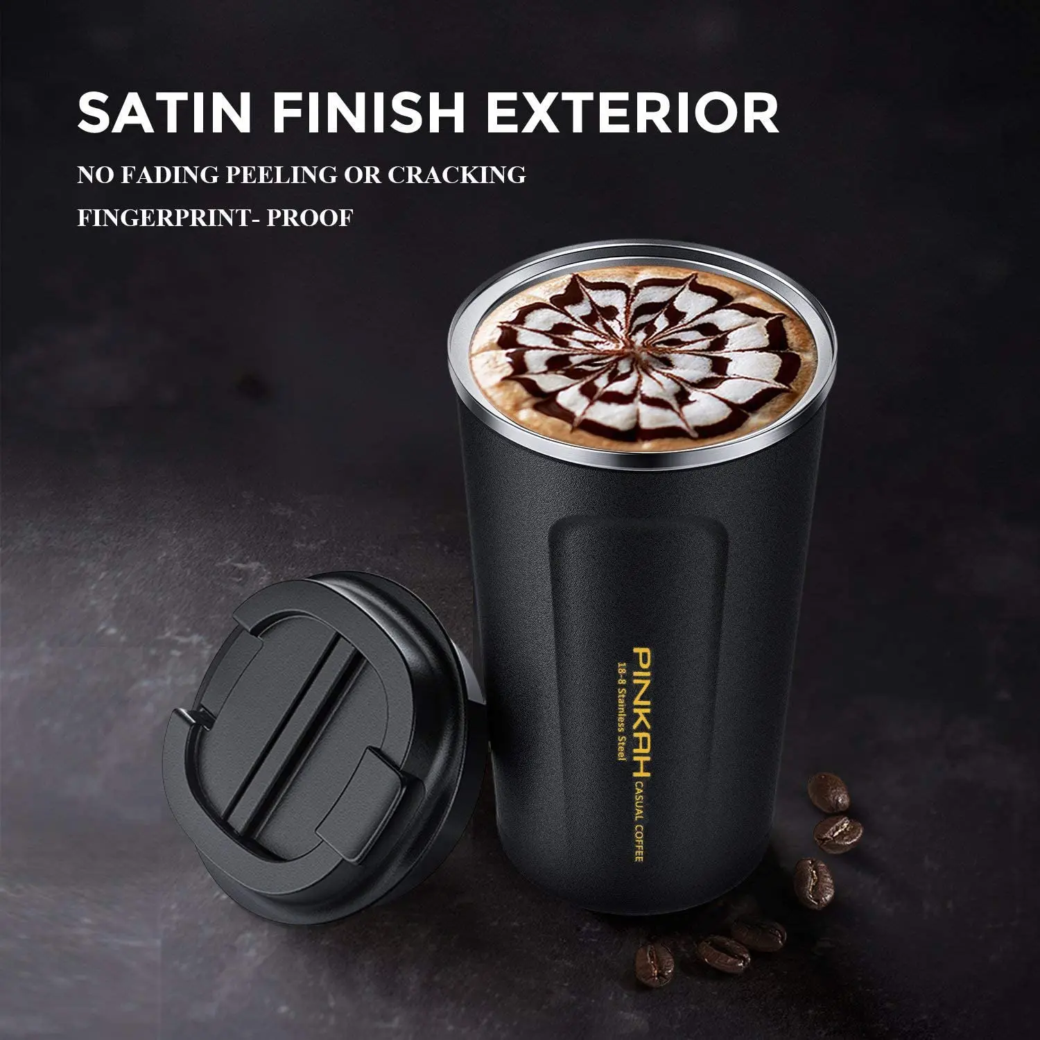 PINKAH Private Label 510ML 17OZ Powder Coated Double Wall Vacuum Insulated stainless steel coffee cup