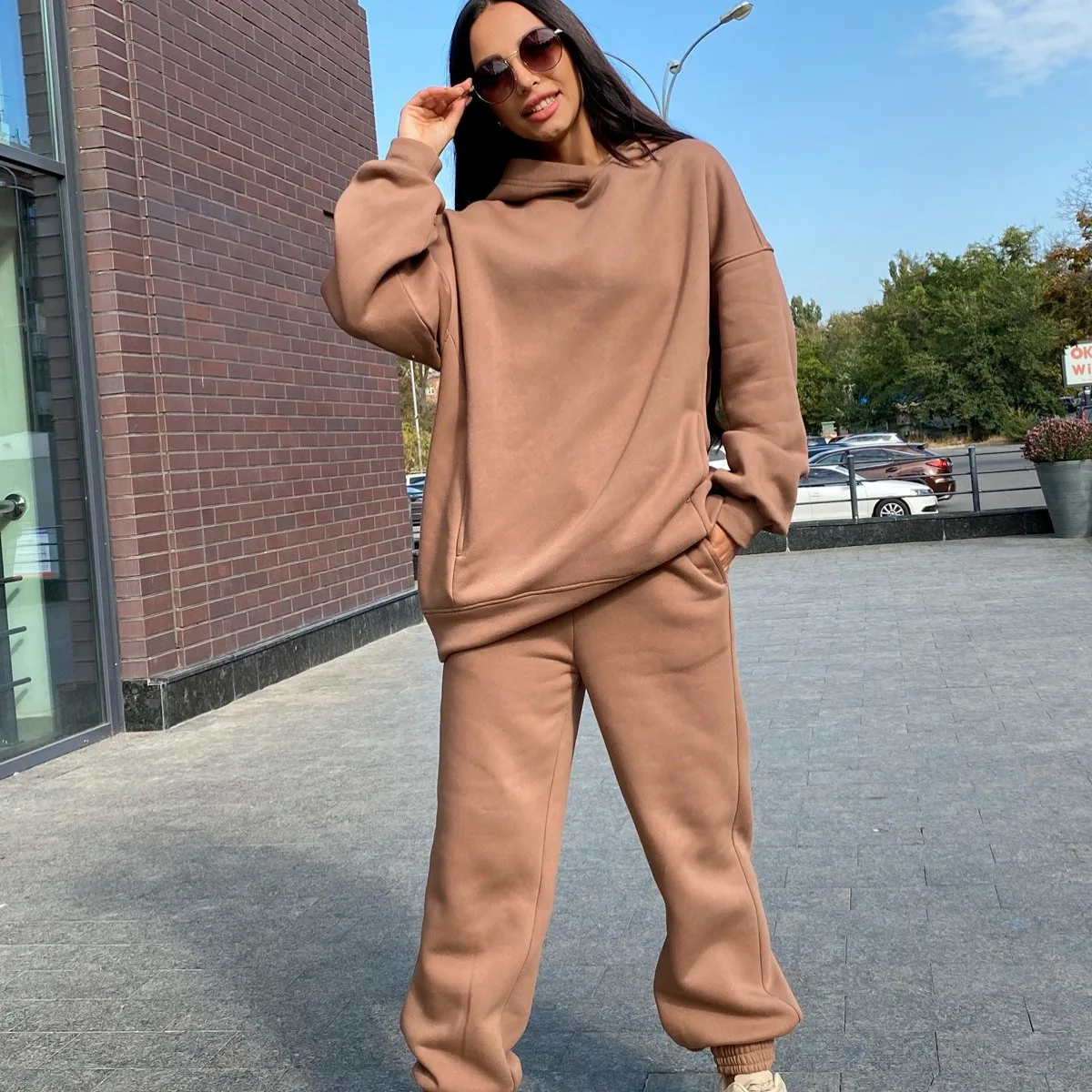 Custom Logo High Quality Track Suit Women Fall Women Velour Track Suits Outfits Sweatpants Hoodie Set Womens Jogging Set Sweat