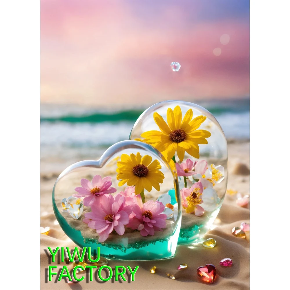 DIY Creative Diamond Art Handicrafts Crystals Painting Mosaic Embroidery Love Heart And Flower Diamond Painting Still Lift Style