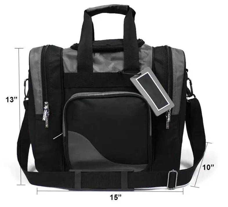 Deluxe Single Bowling Ball black Tote Bowling Bag Holds One Bowling Ball One Pair of Shoes