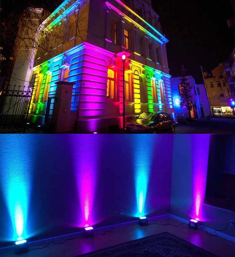 12PCS 18W City Color Light RGBW ip65 Waterproof Uplights Wash Led Garden Wedding Party Dj Lights Stage Light