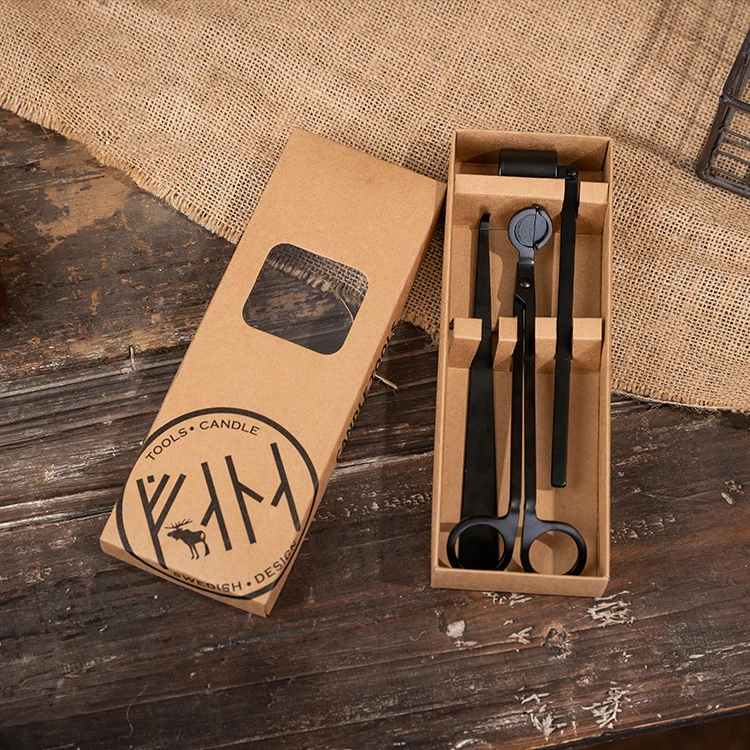 Gift Pack Box Family Candle Lovers 3 in 1 Stainless Steel Candle Accessory Candle Snuffer Wick Dipper Wick Trimmer