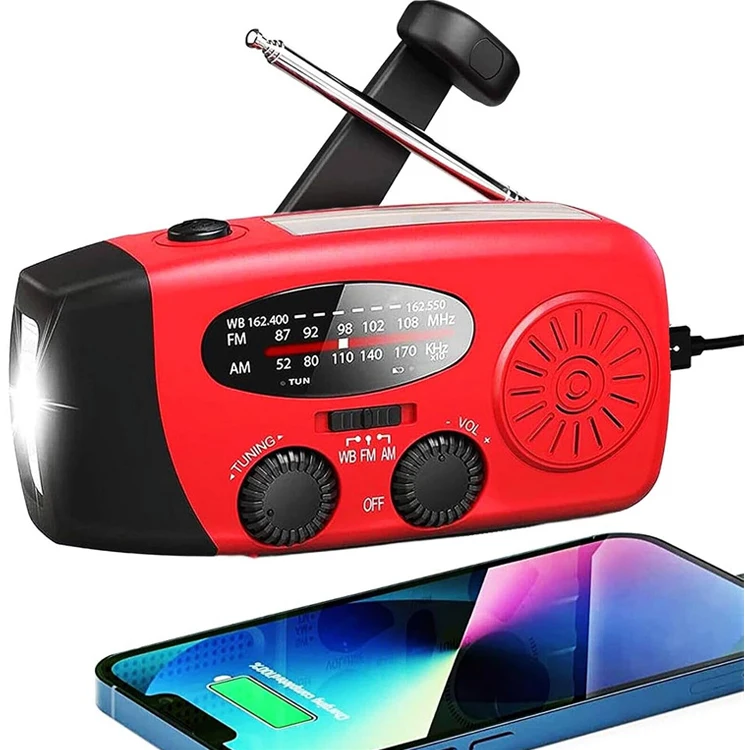 Meding Camping Multi-Tool Solar Dynamo Rechargeable Hand Crank Radio Flashlight