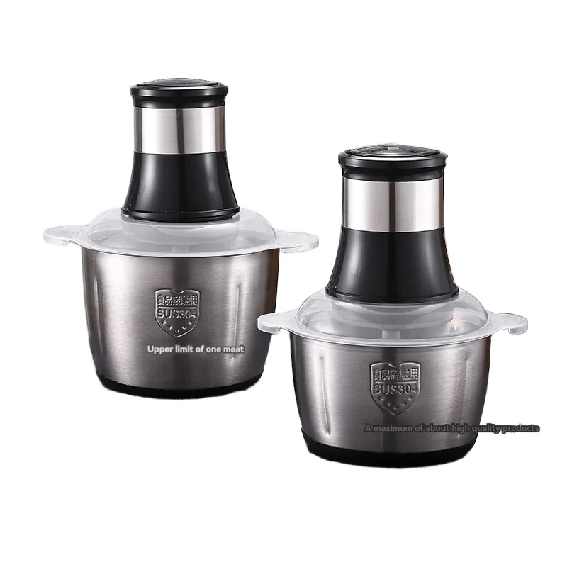 220 Volt Electric Meat Grinder Litre Plug-in Kitchen Appliances Meat Cutter for Household Use 3 and 2 Silver Stainless Steel 300