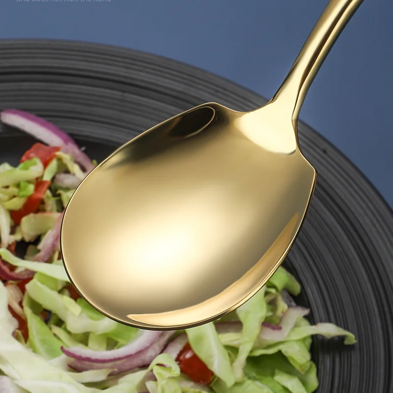 Banquet And Wedding Restaurant Luxury Gold Stainless Steel Cutlery Set Service Knife Fork Spoon Serving Flatware Set