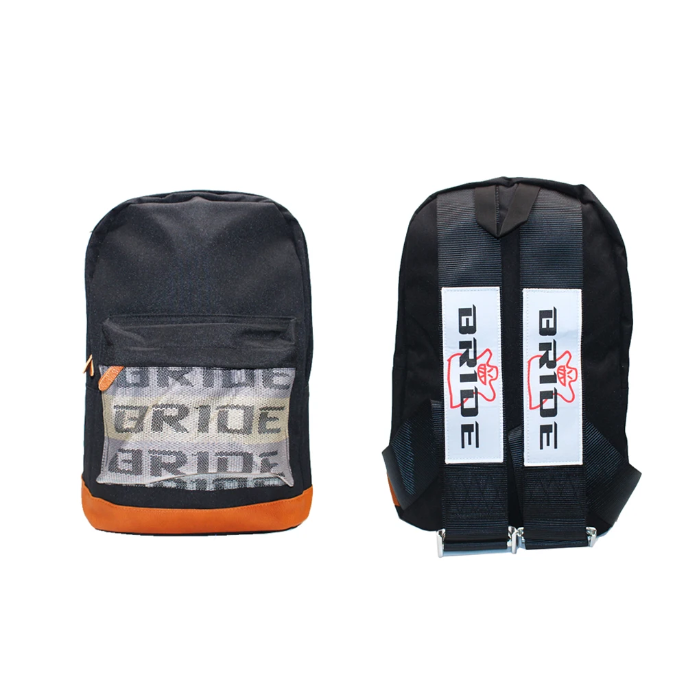 JDM Racing Seat BRIDE Material Fabric Harness Teenager Rucksack Fashion Bagpack Mens Custom School Bags Travelling Backpack