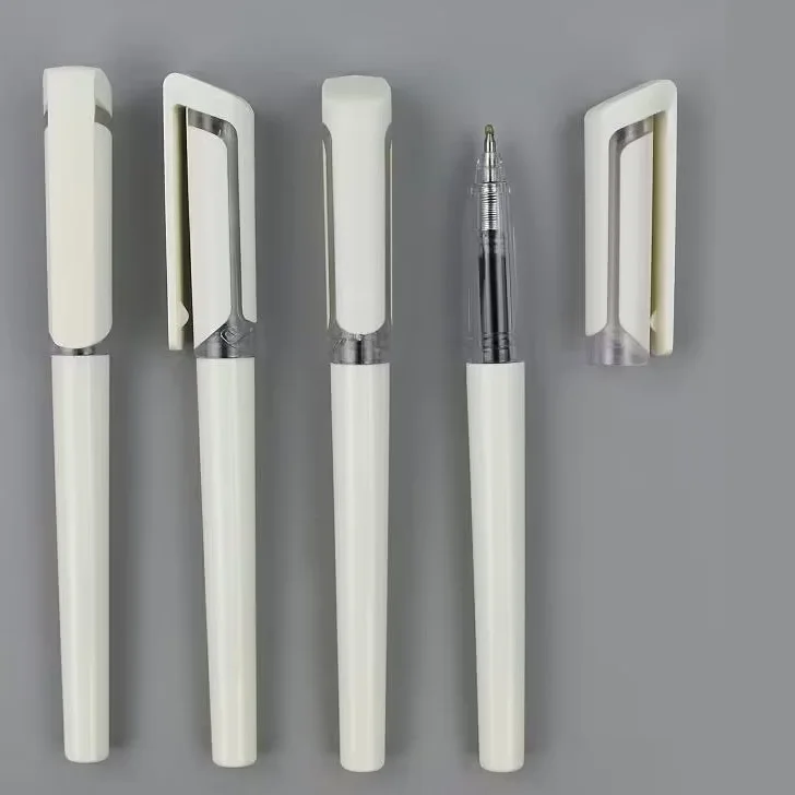 wholesale custom logo cap-off smooth writing cozy promo signature white gel ink pen