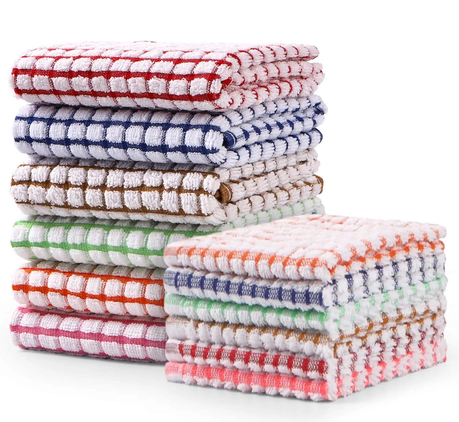 Cotton Kitchen Towels and Dishcloths Set Bulk Dish Towels for Washing Dishes Dish Rags for Everyday Cooking and Baking
