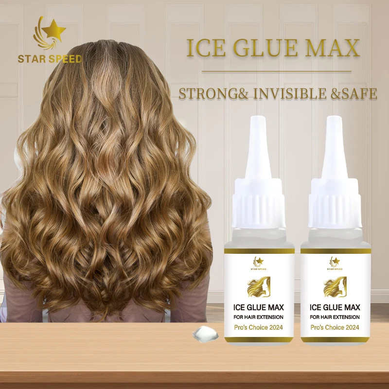 Human Hair Extension Ice Glue Max Type 20G Black Clear Hair Extension Gel Salon USE
