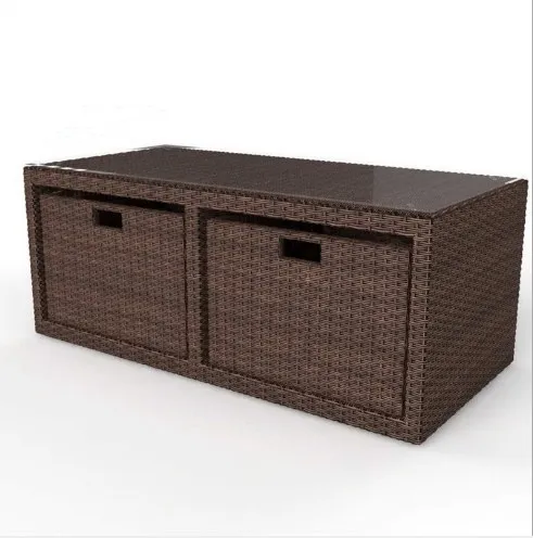 Зеленый уличный ящик для хранения из ротанга