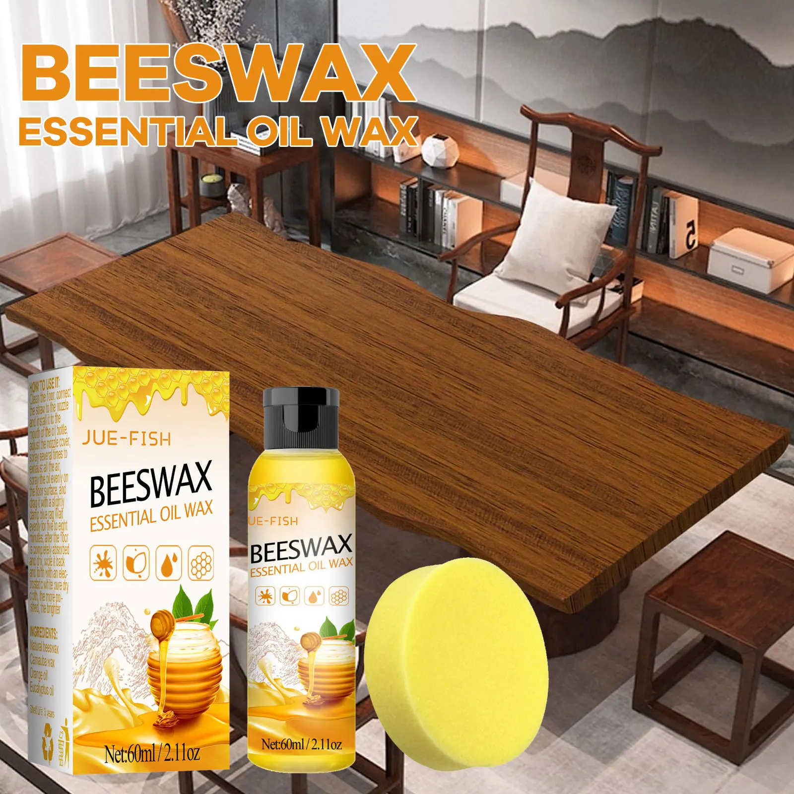 Home beeswax mahogany furniture polishing brightening anti-crack maintenance care Solid wood floor care wax