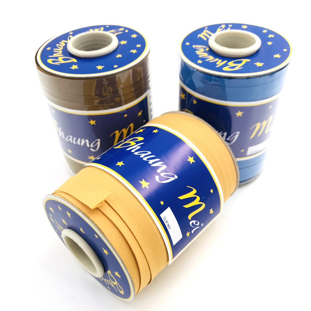 High density twill tape iron on 6mm cotton polyester double fold bias binding tape for sewing