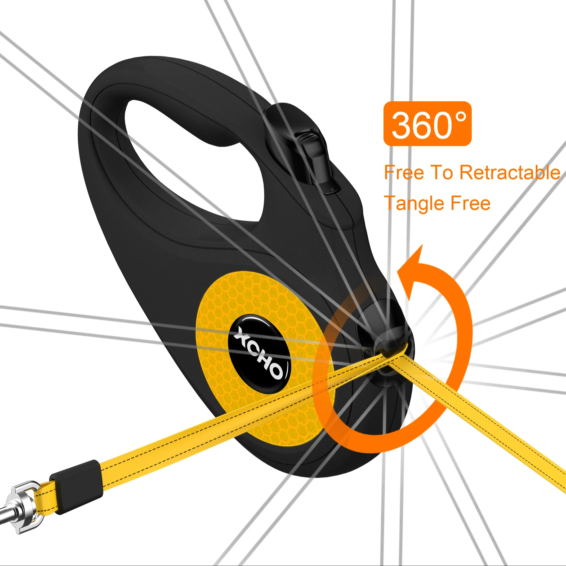 XCHO 360 tangle-free pet leash extendable automatic 3M 5M heavy duty dog leash reflective retractable dog leash