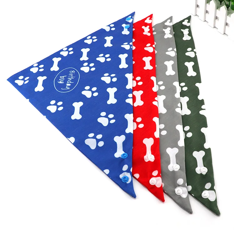 custom printing cotton birthday dog scarf bandana