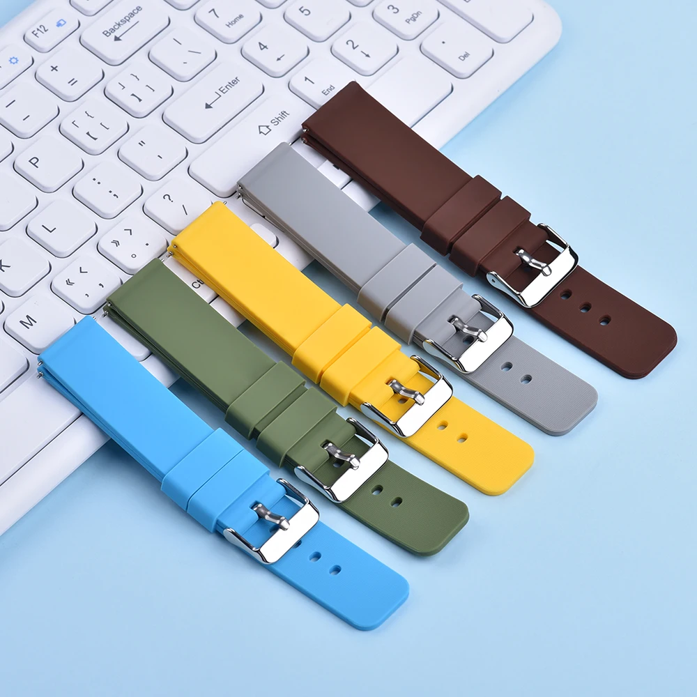 JUELONG Cheap Price Soft Silicone Quick Release Watch Straps Replacement Silky Rubber Watch Bands 16mm 18mm 20mm 22mm 24mm