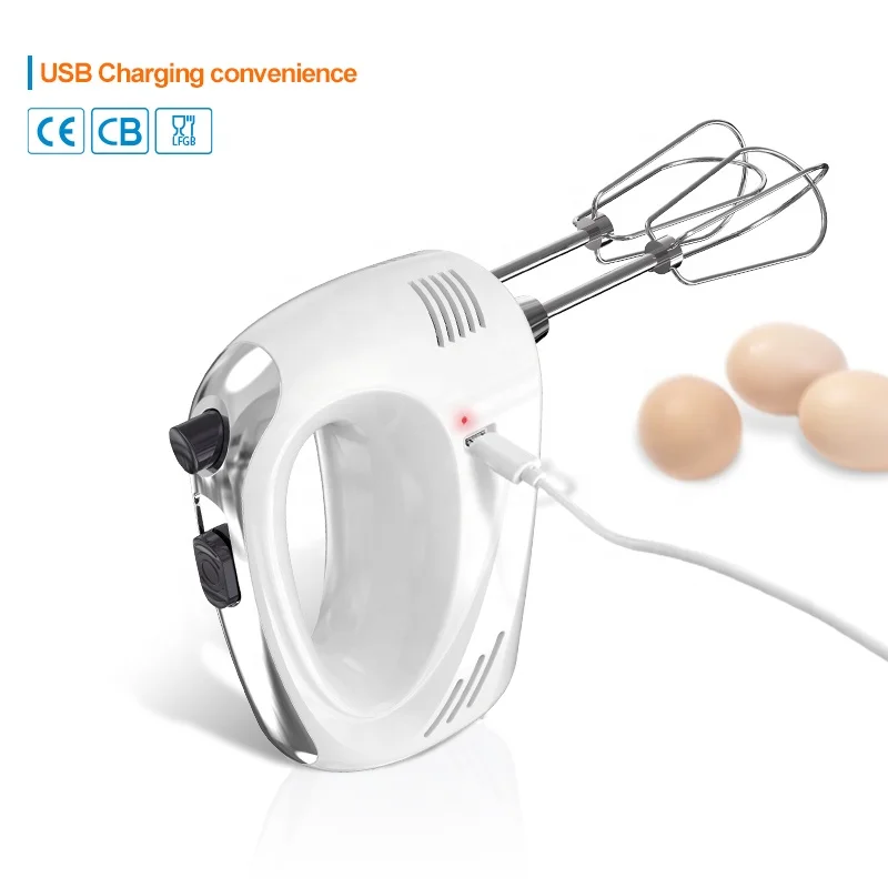 Миниатюрный перезаряжаемый портативный беспроводной ручной Электрический Ручной смеситель для взбивания яиц со скоростью регулирования