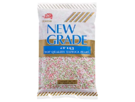 PREMIUM New Grade Tapioca Pearl (Mixed) For Cooking Milk Tea Bubble Topping Ingredients Boba Powder 400g From Thailand