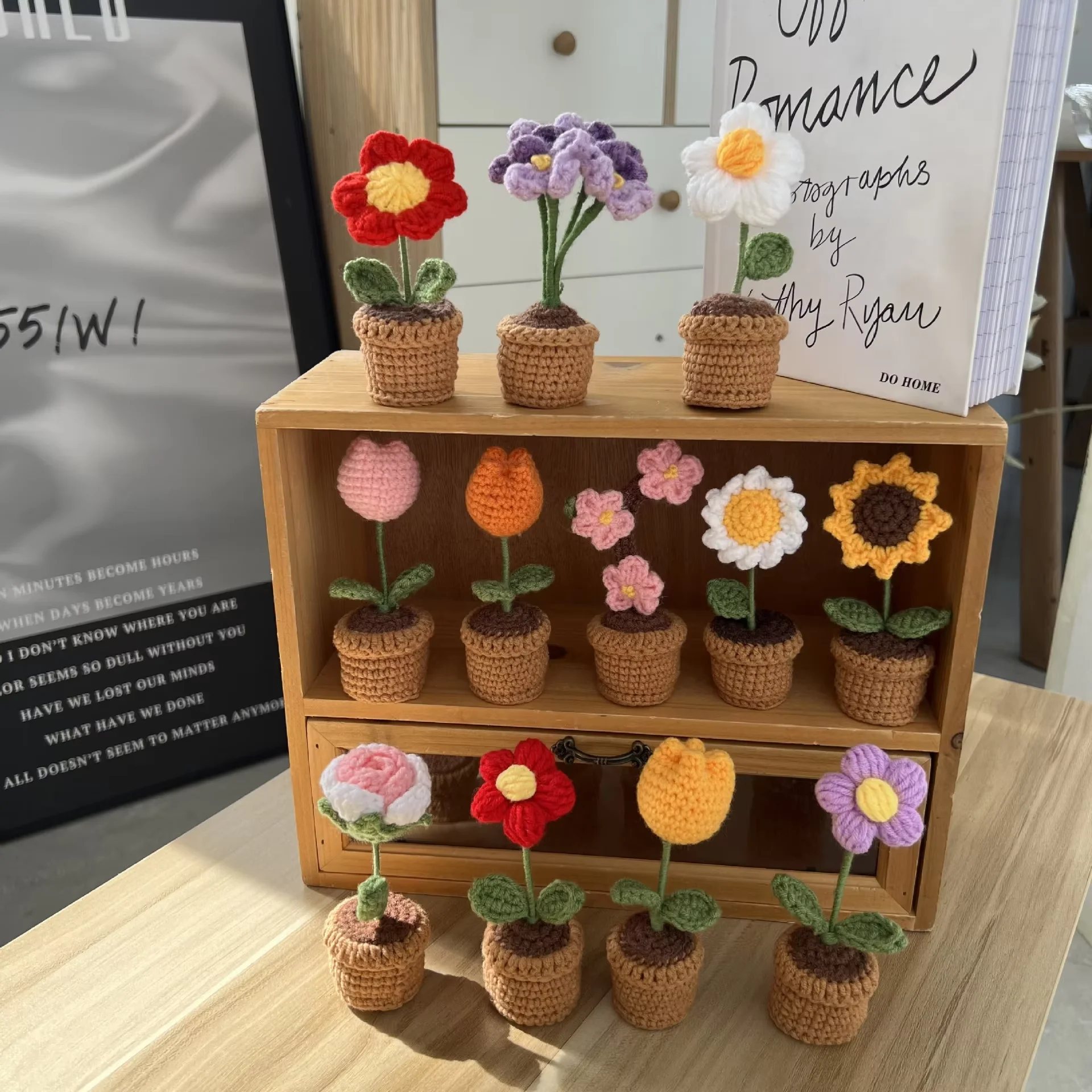 mini micro crochet flowers bulk wholesale crochet flower crochet flowers and leaves