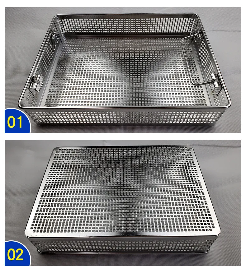 Quality Stainless Steel 304 316 316L Instrument Tray and Woven Wire Mesh Baskets Sterilization Tray Disinfection Basket