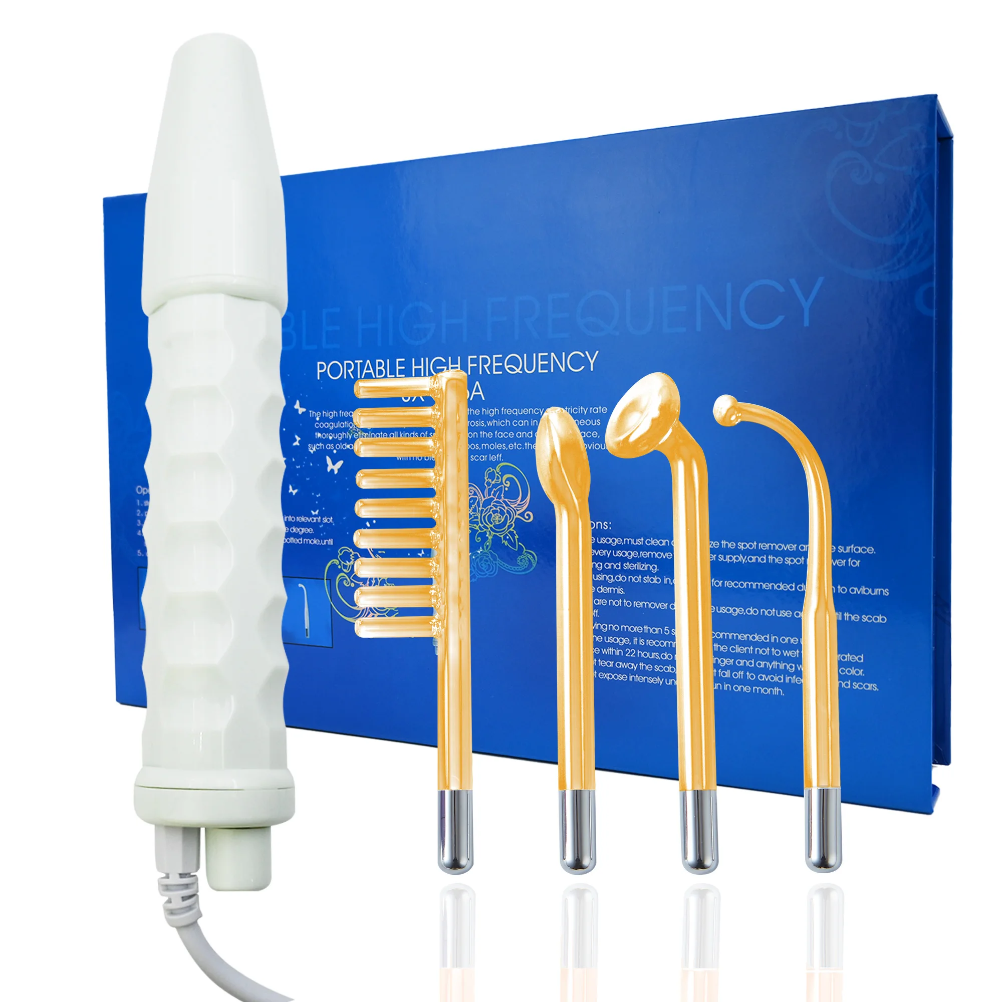 High Frequency Portable Machine 4 Wands Tube Spot Acne Remover Skin Tightening Skin Care High Frequency Machine