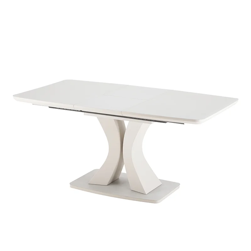 New Modern Luxury 200cm White Dining Table Set Elegant Design Dinning Base Extendable Wood Dining Table Set for 6 8 10 seater