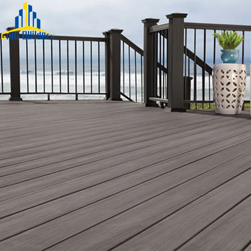 Gingbuilders Oman Custom 3D Park Light Grey Lightweight 8.5Mm Texture Co-Extruded 60 X 60 Cm Wood Deck Wpc Floors