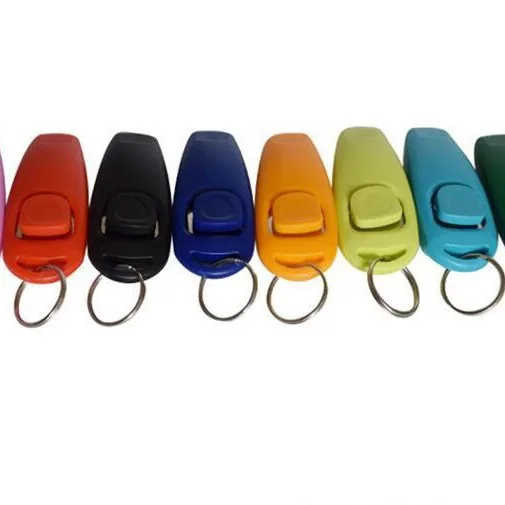 2-in-1 Interactive Button Whistle Clicker Custom Plastic Pet Training Supplies for Cats Dogs Small Outdoor Lifesaving Whistle
