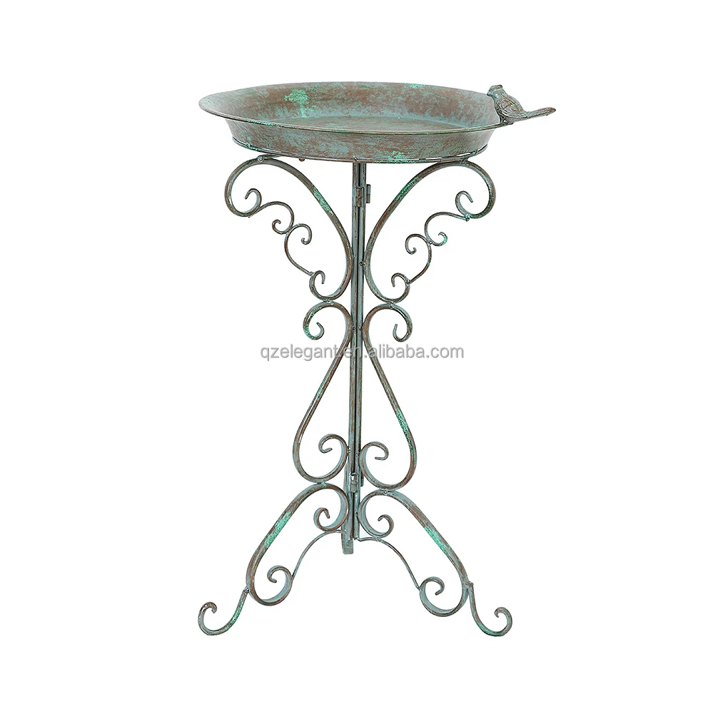 Vintage garden Decorative outdoor Metal bird bath wholesale with stand