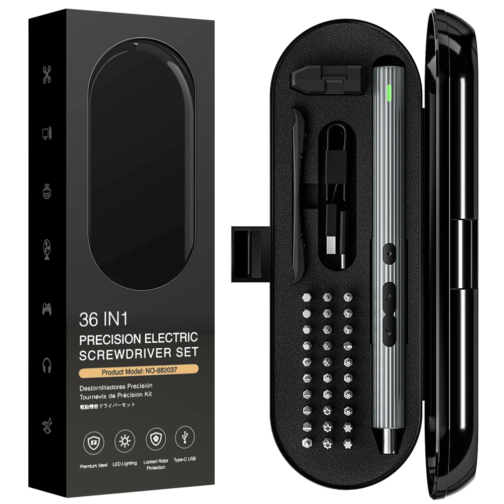 Wholesale 36Pcs Precision Electric Screwdriver Set 3.7V Rechargeable Wireless Power Screwdriver Professional Phone Repair Tools