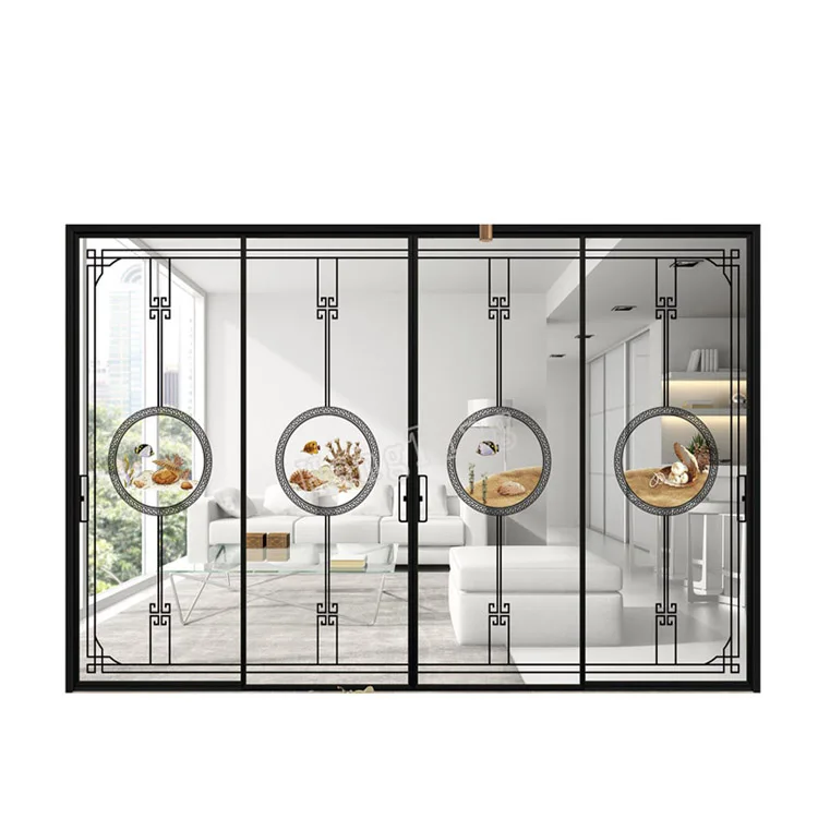 
2021 customized heavy duty hanging system and ground tracks aluminum sliding door 