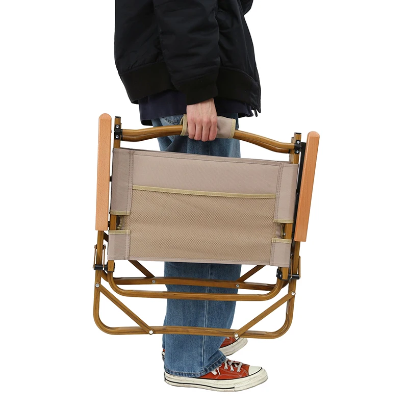 Factory Custom Wood Grain Aluminium Outdoor Kermit Chair Portable and Comfortable Luxury Camping Beach Chair