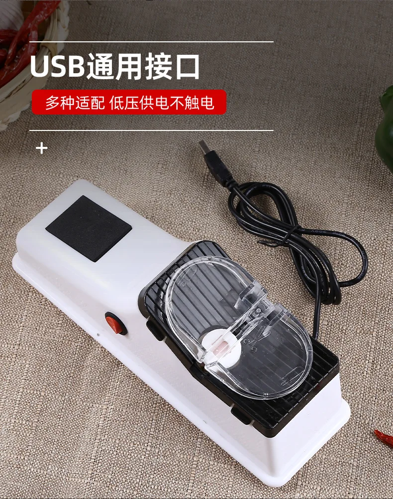 Portable Double-Sided Electric Knife Sharpener Small Household Kitchen Knife Scissors Sharpening Stone Steel Plastic
