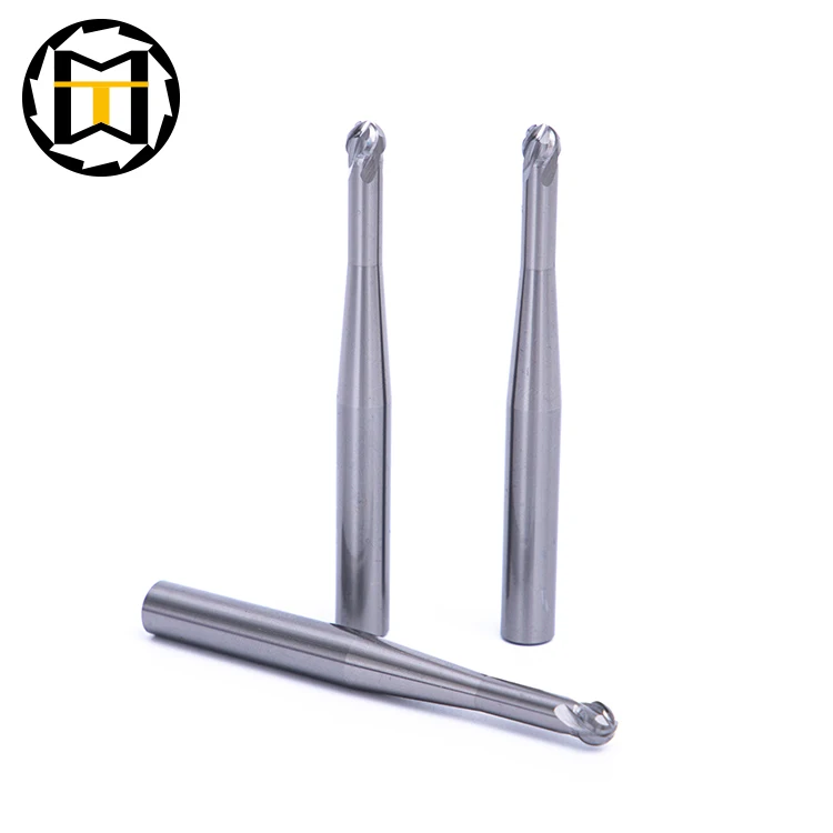 MMT Carbide lollipop End Mill with 220 to 270 degrees cutting edge ball nose for turbine engine