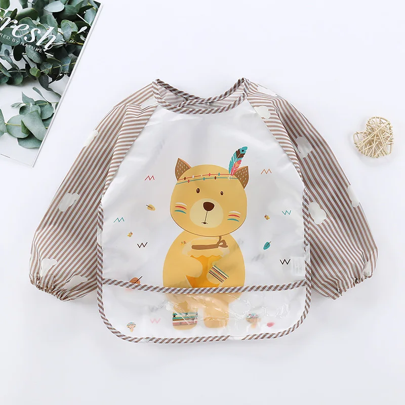 
Factory directly water proof baby feeding apron waterproof baby bib long sleeve 
