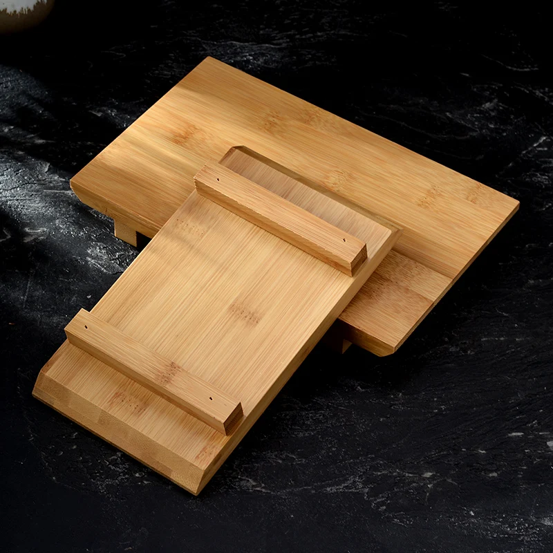 Eco-friendly Rectangle Japanese Style Bamboo Sushi Serving Board Set Of 4 Geta Platter Cutting Tray Tableware Sashimi Platter
