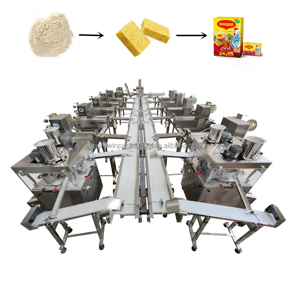 maggi machine video shrimp bouillon cube chicken stock seasoning cube pressing machine press wrapping boxing machines