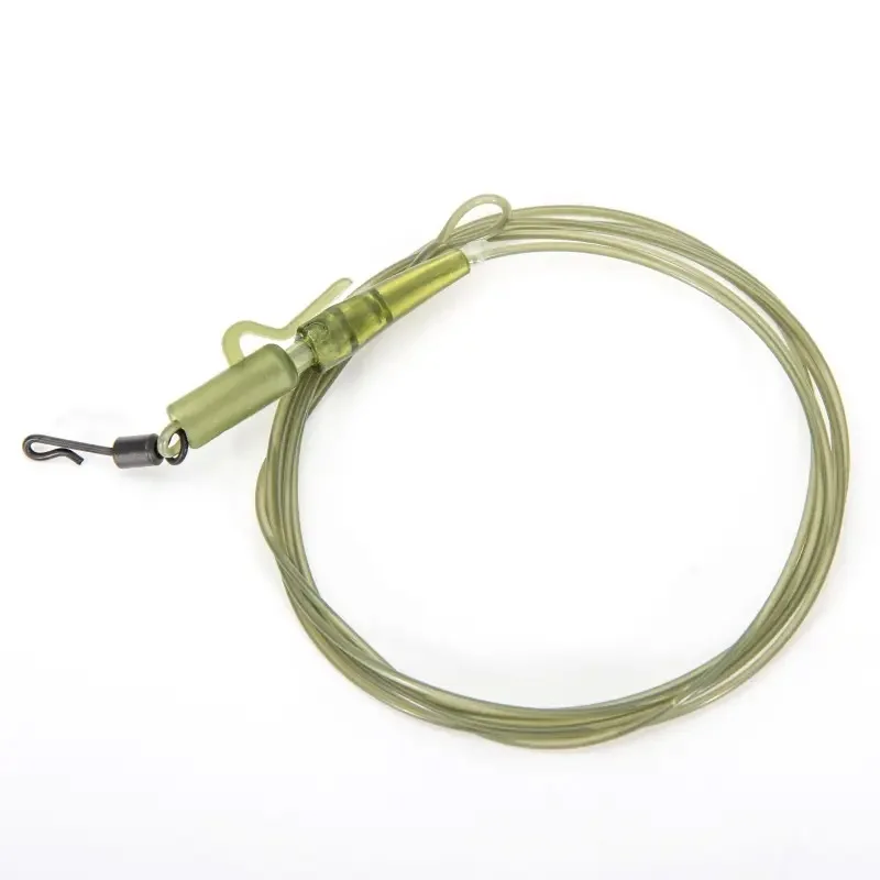 High Strength 45LB Nylon Line Carp Leader Fluorocarbon hooklink Clear color Free with Clip Ring Quick Change Swivel